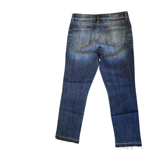 Kut from the Kloth straight leg distressed midrise denim jeans size 10 - Picture 3 of 5